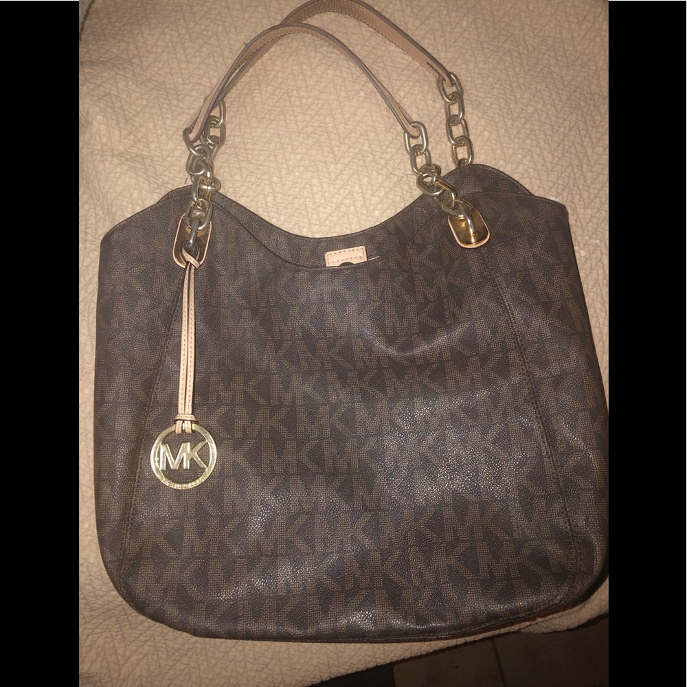 Michael Kors  Lilly Tote Signature  Brown Leather